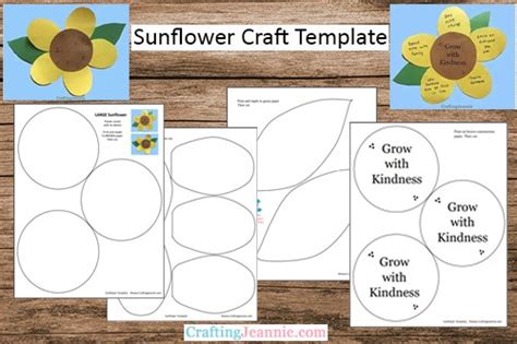 sunflower craft  preschoolers  template crafting jeannie