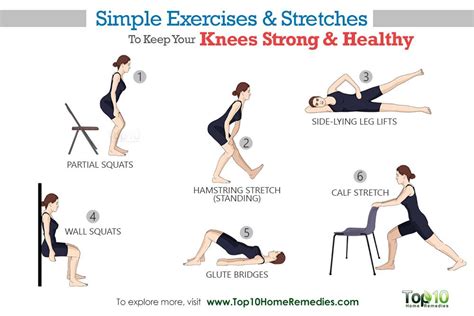 simple exercises  stretches    knees strong  healthy