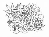 Coloring Pages Cannabis Adult Popular Words sketch template