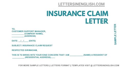 letter  insurance company  damage claim sample letter