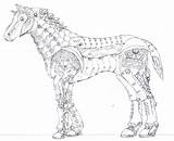 Horse Steampunk Deviantart Drawing Drawings Horses Animal Choose Board Armor sketch template