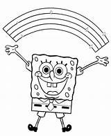 Coloring Spongebob Pages Kids Bob Sponge Color Tv Show Rainbow Simple Print sketch template