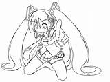 Miku Hatsune Coloring Pages Vocaloid Lineart Color Printable Colouring Deviantart Getdrawings Ages Develop Creativity Recognition Skills Focus Motor Getcolorings Way sketch template