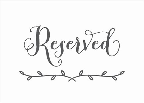 printable reserved table signs printable word searches