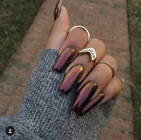 beautiful long acrylic chrome nails  fashionre
