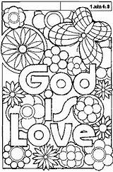 Coloring Bible Pages Color God Printable Kids Sheets School Sunday Adult Christian Sheet Colouring Loves Jesus Religious Quotes Verse Church sketch template