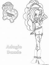Coloring Girls Adagio Dazzle Equestria Pages Printable Book sketch template