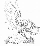 Angel Coloring Pages Dark Angels Demons Fallen Getcolorings Wings Printable Getdrawings sketch template
