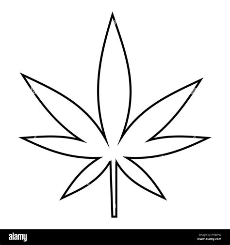 cannabis marijuana leaf icon outline stockfotos cannabis marijuana