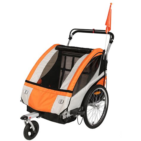 clevr double bicycle baby kid child trailer bike joggerstroller folding orange walmartcom