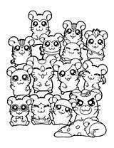 Hamtaro Coloring4free Hamsters 2266 Coloringhome Coloriages Colorier Q1 Azcoloring sketch template