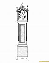 Clock Grandfather Coloring Tall Pages Case Color Online Kids Pendulum Printable Coloringpagesonly Print sketch template