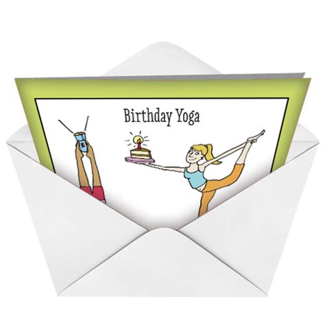 birthday yoga posing exercise cartoons birthday greeting card scrivan