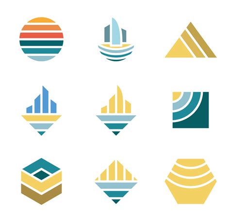 basic shapes geometric logo set peter mocanu