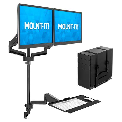mount  dual monitor wall mount workstation fits    monitors walmartcom walmartcom