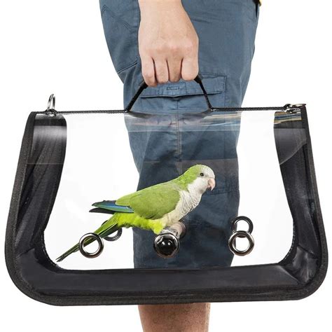 outdoor travel transport parrot cage bird carriers accessories pvc transparent breathable parrot
