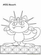 Meowth Pokemon Coloring Printable Pages Cartoons sketch template