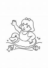 Coloring Pages Swimming Girl Swimmer Pool Color Kids Float Getcolorings Printable Popular sketch template