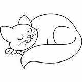 Cat Sleeping Clipart Outline Clip Coloring Cats Sleep Pages Cliparts Napping Kids Cartoon Cute Down Simple Laying Library Resting Illustration sketch template