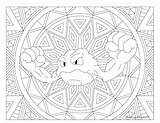 Pokemon Geodude Coloring Adult Pages Mandala Kanto Windingpathsart sketch template