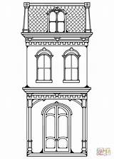 House Coloring Victorian Row Pages Houses Printable Colouring Supercoloring Drawing Adult Categories sketch template