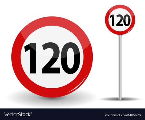 red road sign speed limit  kilometers