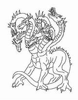Hydra Coloring Pages Dragon Greek Lernean Mythology Color Getcolorings Print sketch template
