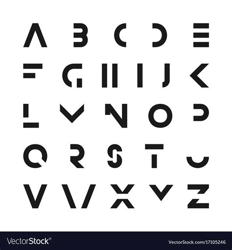 simple modern font minimalistic english alphabet vector image