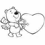 Coloring Valentines Pages Valentine Cupid Heart Hearts Bear Printable Color Print Kids Sheets Book Large Bestcoloringpagesforkids Party Small sketch template