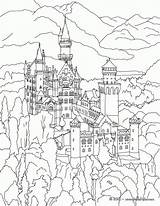 Coloring Germany Pages Neuschwanstein Castle Popular sketch template