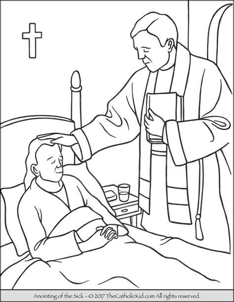 sacrament   anointing   sick coloring page catholic