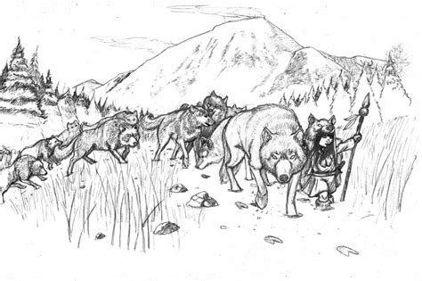 wolf pack coloring pages  print