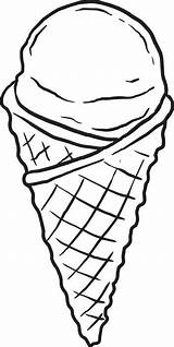 Ice Cream Coloring Cone Clipart Printable Kids Clip sketch template