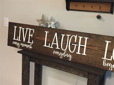 wooden sign  laugh love sign  rustic etsy