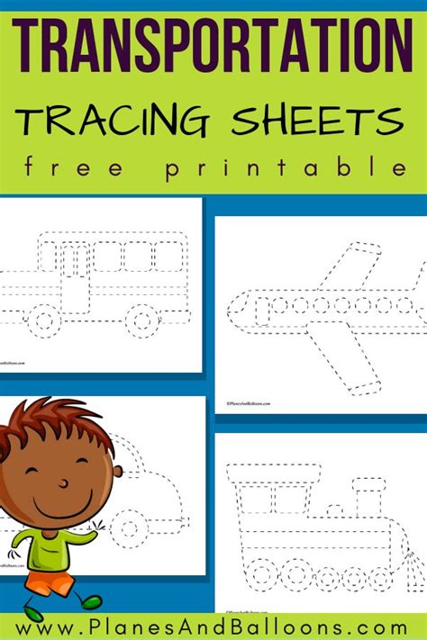 transportation tracing worksheets  toddlers  preschoolers
