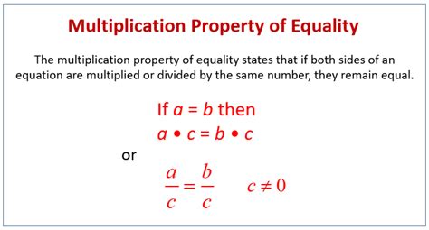 multiplication property  equality examples  worksheets