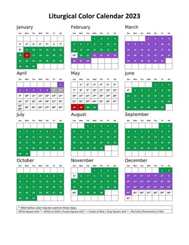 lutheran church calendar  calendar