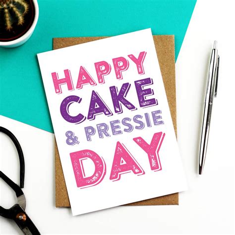 happy cake and pressie funny day greetings card by do you punctuate
