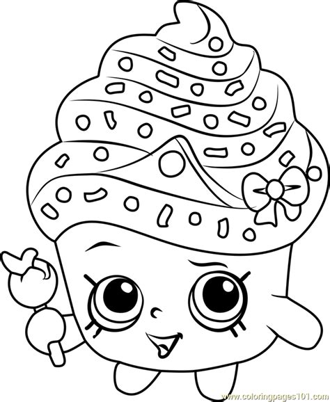 cupcake queen shopkins coloring page  shopkins coloring pages