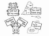 Manners Coloring Bible Pages Preschool Character Study Good Sheets Template Bad Hundred Acre Half Wood Quotes Monster School Resources Clip sketch template