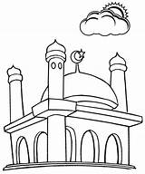 Mosque Mewarnai Putih Hitam Islamic Masjid Ketupat Coloringpagesfortoddlers Buku Raya Idul Fitri Hari Lebaran sketch template