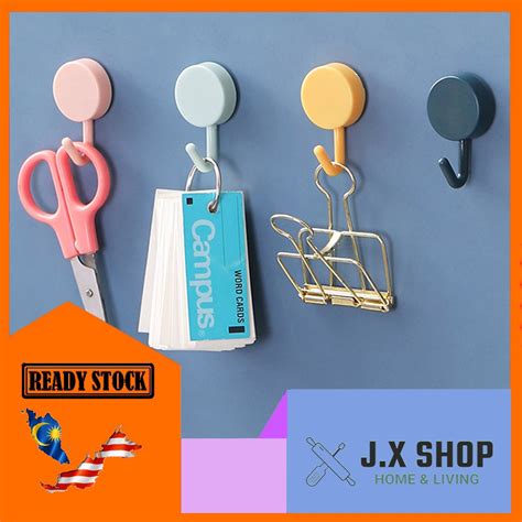 pcs creative cute wall pasted sticker storage hook hanger strong adhesive hanging rack