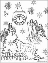 Ausmalbilder Neujahr Silvester Coloringpagesonly Eve sketch template