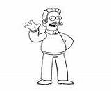 Simpson Coloring Pages Flanders Ned sketch template
