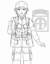Airborne Drawing Paratrooper 82nd Drawings Getdrawings sketch template