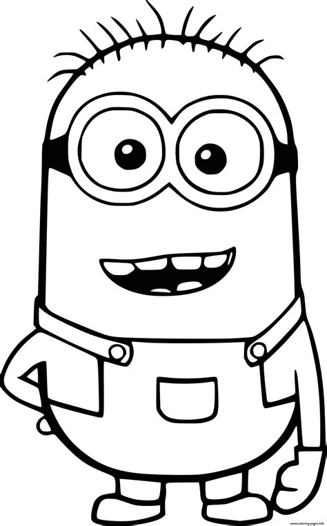 happy phil minion coloring page printable