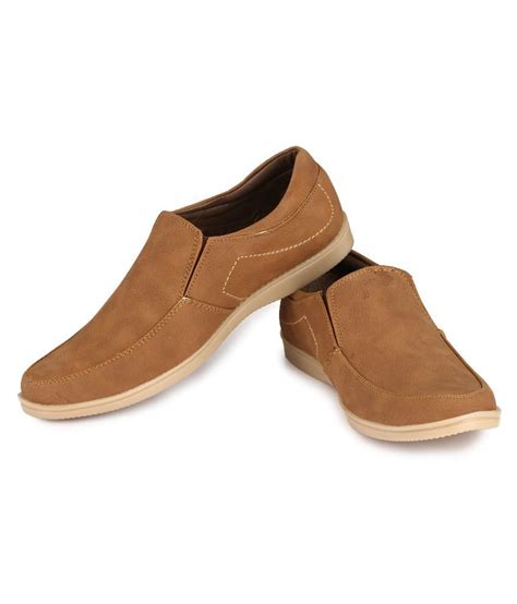 Live Tan Slip On Shoes Buy Live Tan Slip On Shoes Online At Best