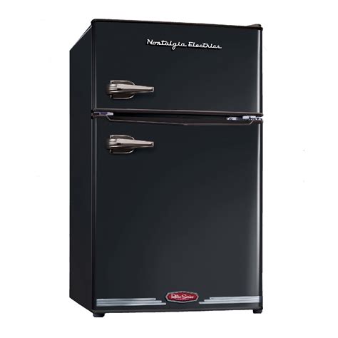 nostalgia electrics rrfhnblk  cu ft retro series compact refrigerator freezer black