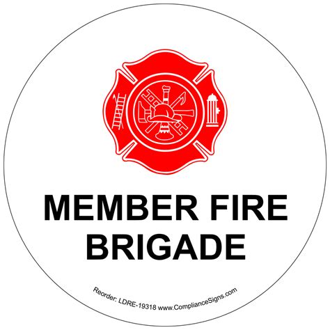 member fire brigade roll label  symbol ldre