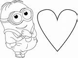 Coloring Minion Pages Heart Cute Broken Valentine Print Printable Double Getcolorings Color Colouring Shape sketch template